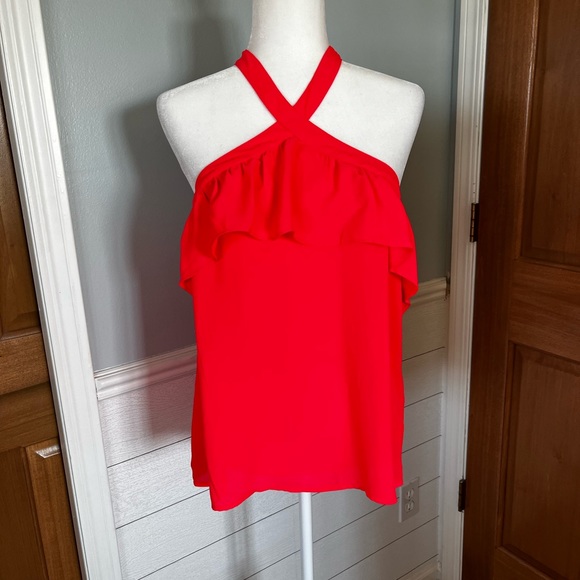 Banana Republic NWT Hot Pink Backless Ruffled Halter - Picture 6 of 7